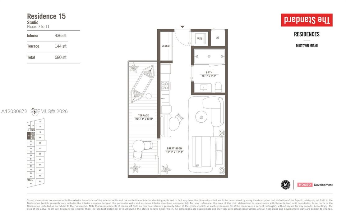 For Rent: $2,990 (0 beds, 1 baths, 436 Square Feet)