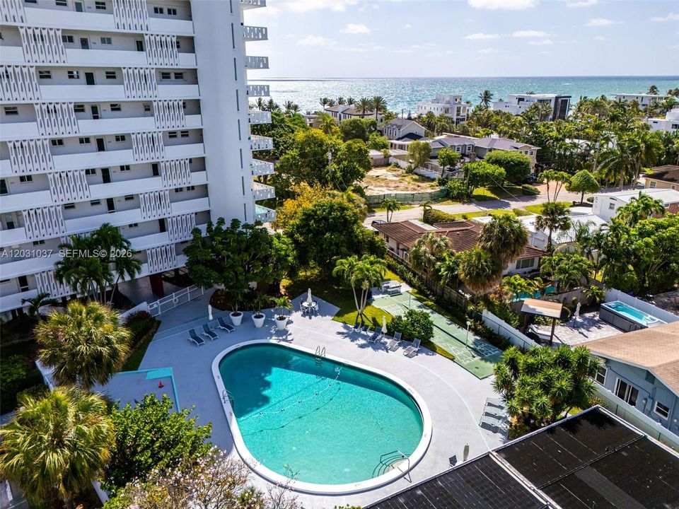 Pool with Shuffleboard Court
