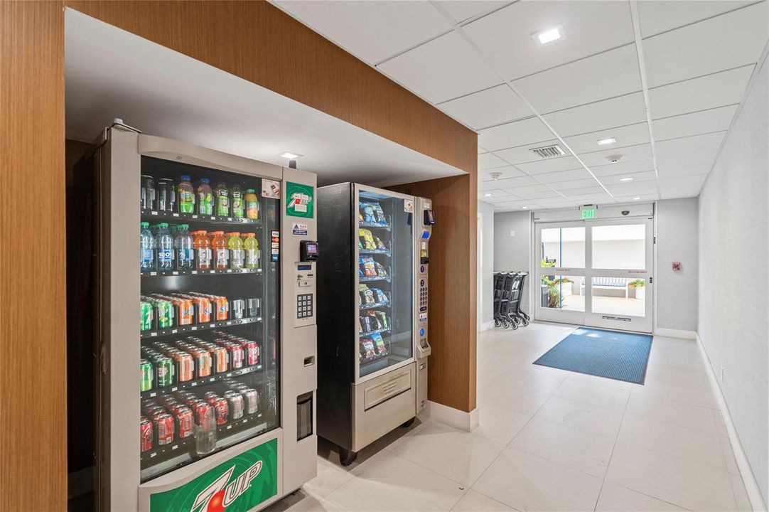 Vending just inside from Pool