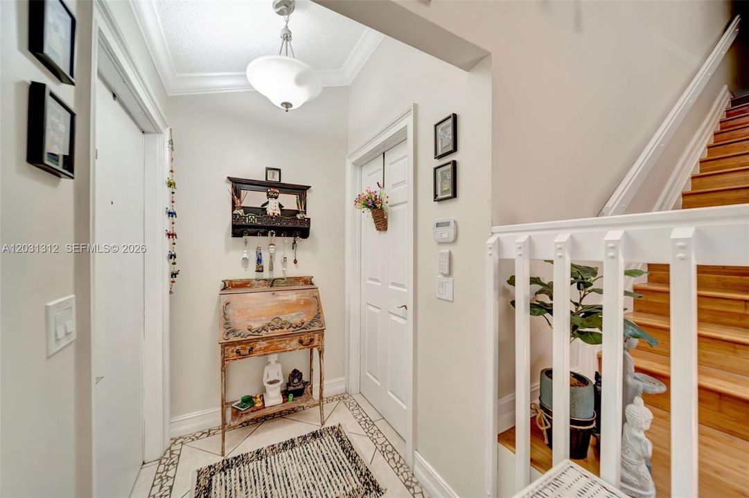 Entry foyer, Door to right leads to laundry room