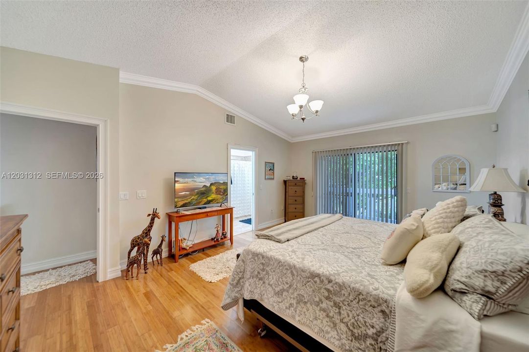 Vaulted ceiling in Primary Bedroom