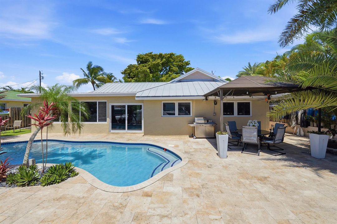 Pool, Waterfall, Covered Patio