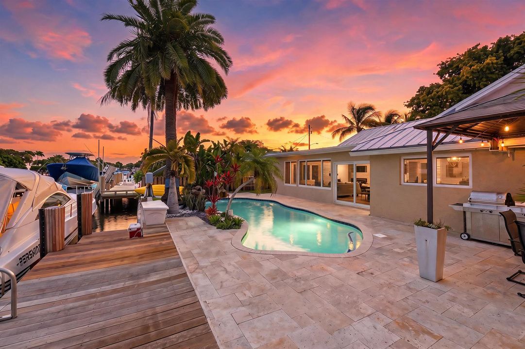 Twilight Poolside Waterfront