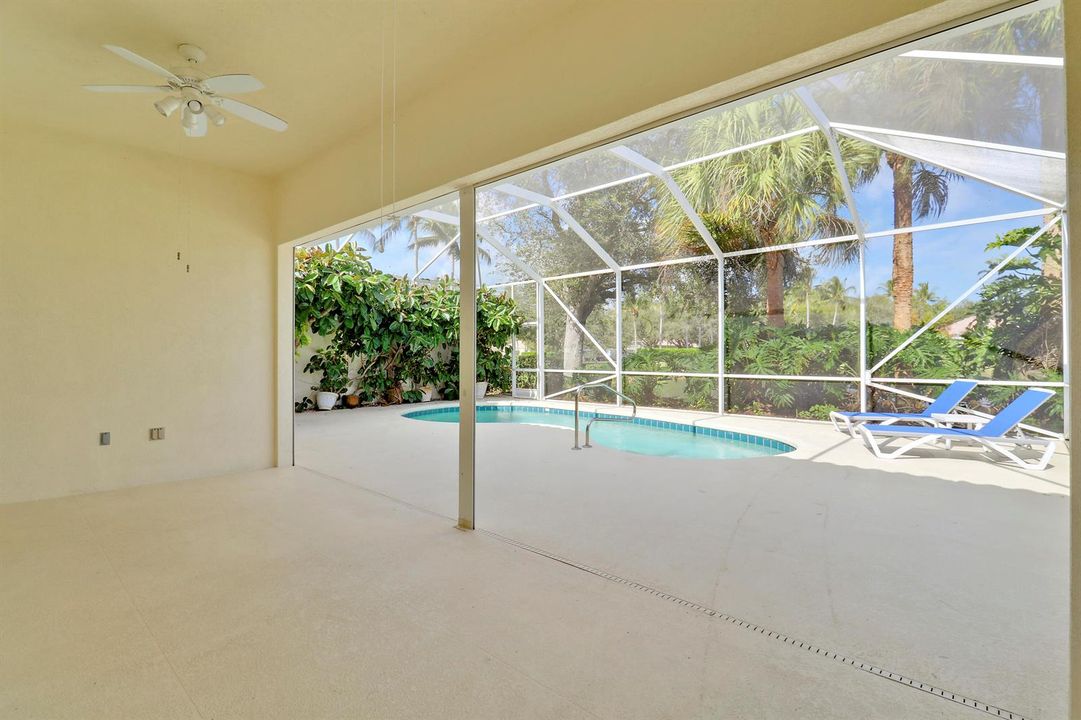 Enclosed Patio with pool view