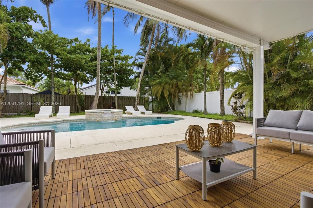Covered Lanai with Wooden Deck