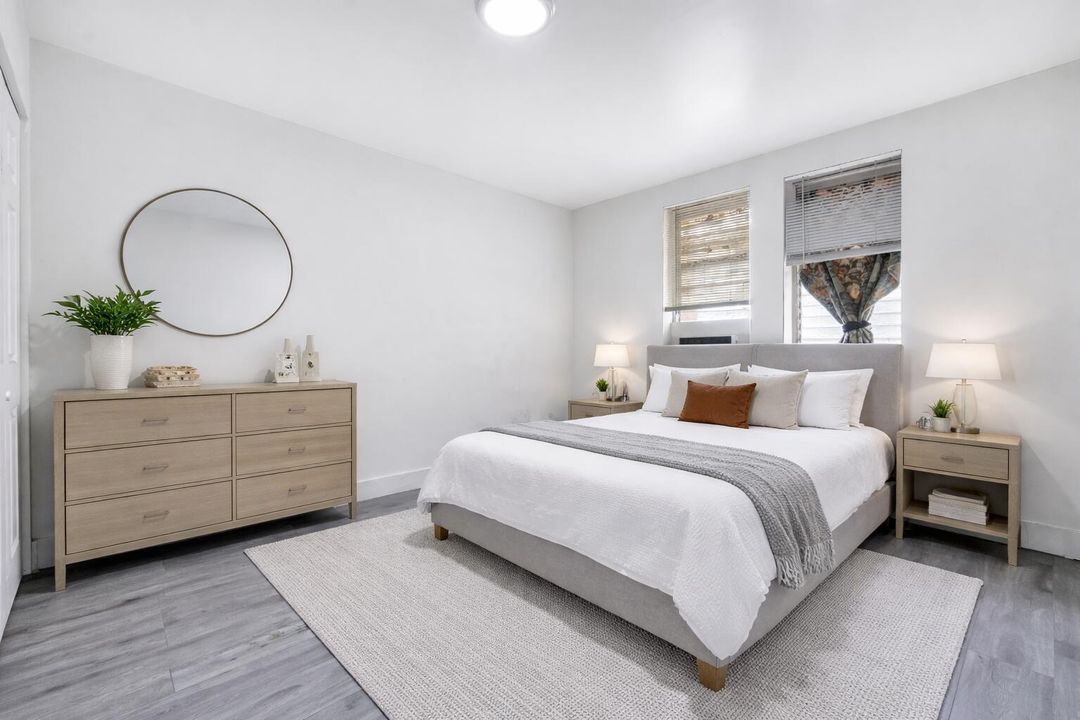 Modern bedroom with light accents