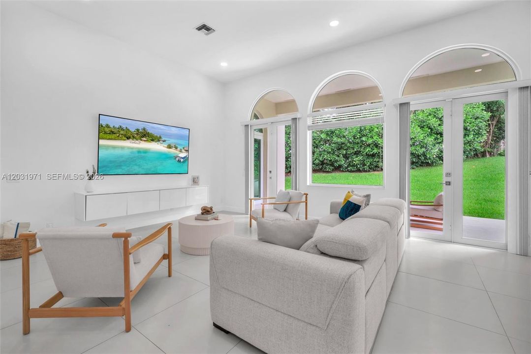 high ceilings, porcelain floors throughout