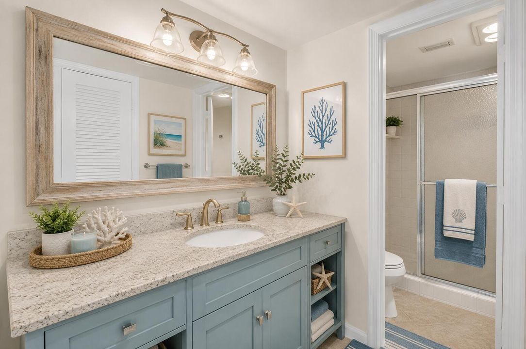 Coastal Primary Bath- Staged
