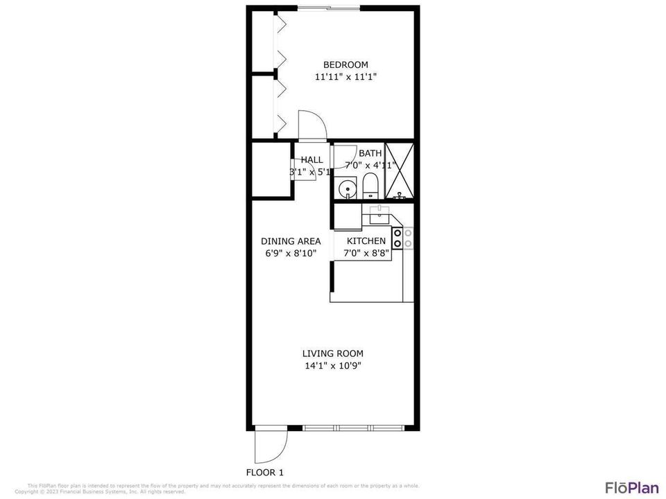 1Bed Floor Plan CV