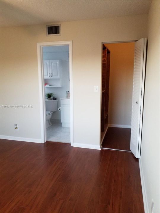 Master bedroom closet and access to bathroom