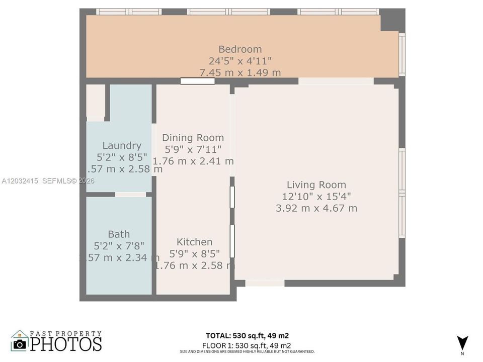 For Rent: $2,050 (0 beds, 1 baths, 530 Square Feet)