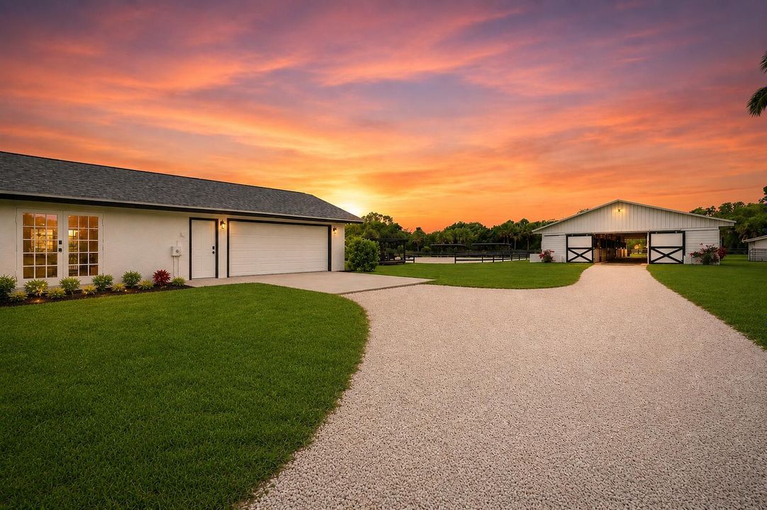 Side of the house at Sunset