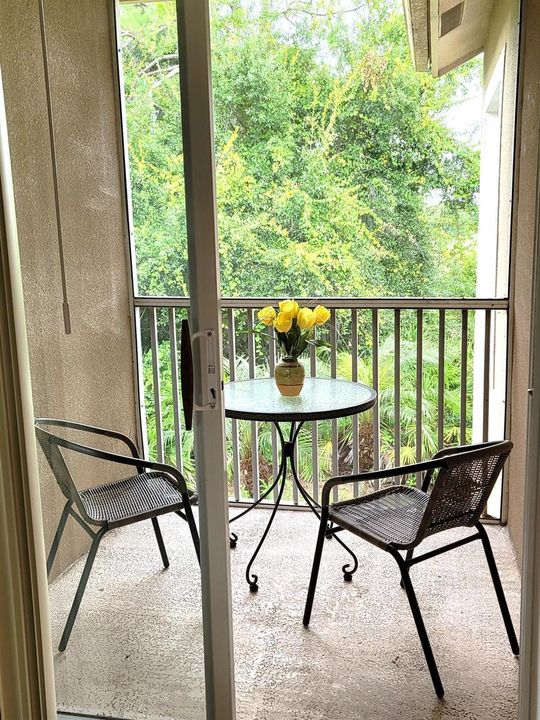 SCREENED PATIO OVERLOOKING GOLF COURSE