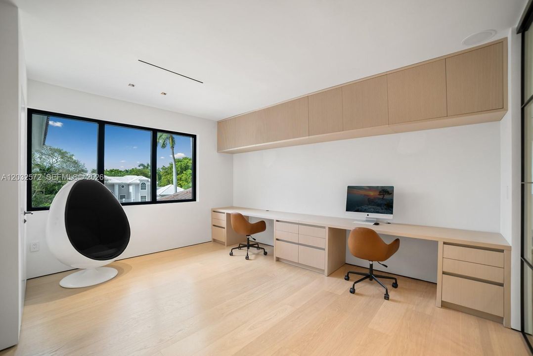 Upstairs office w powder rm