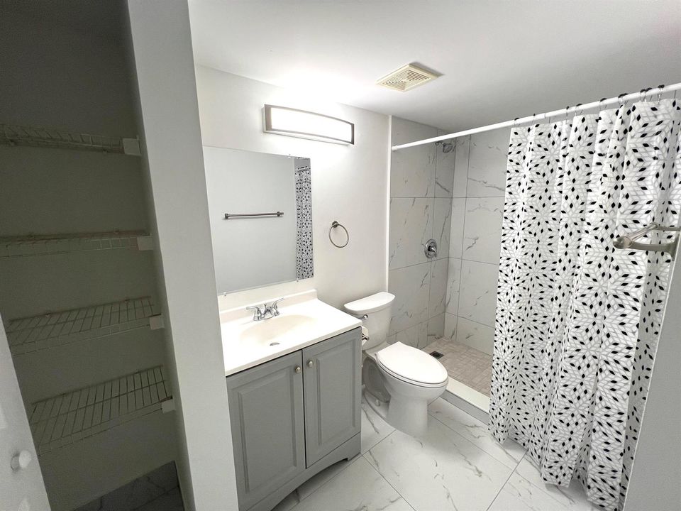 Bathroom with a linen closet