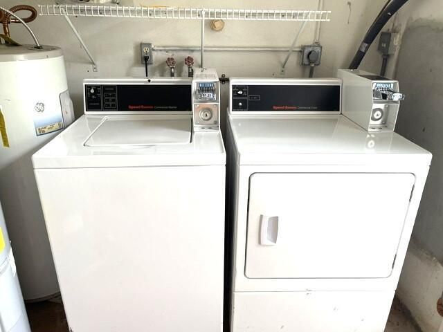 Shared coin operated washer and dryer