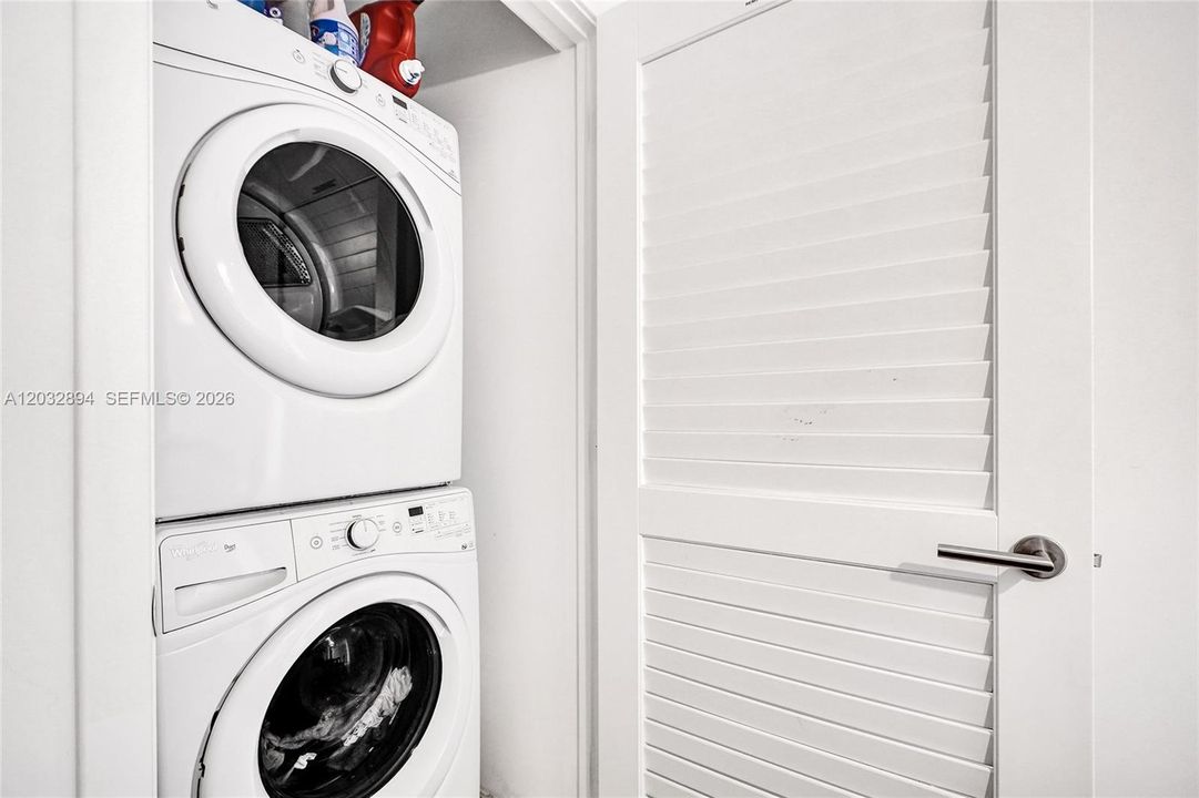 In-unit washer and dryer for everyday convenience.