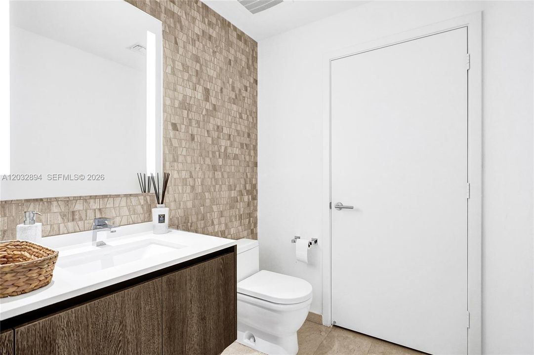 convenient 1/2 bath.  Total 2.5 baths