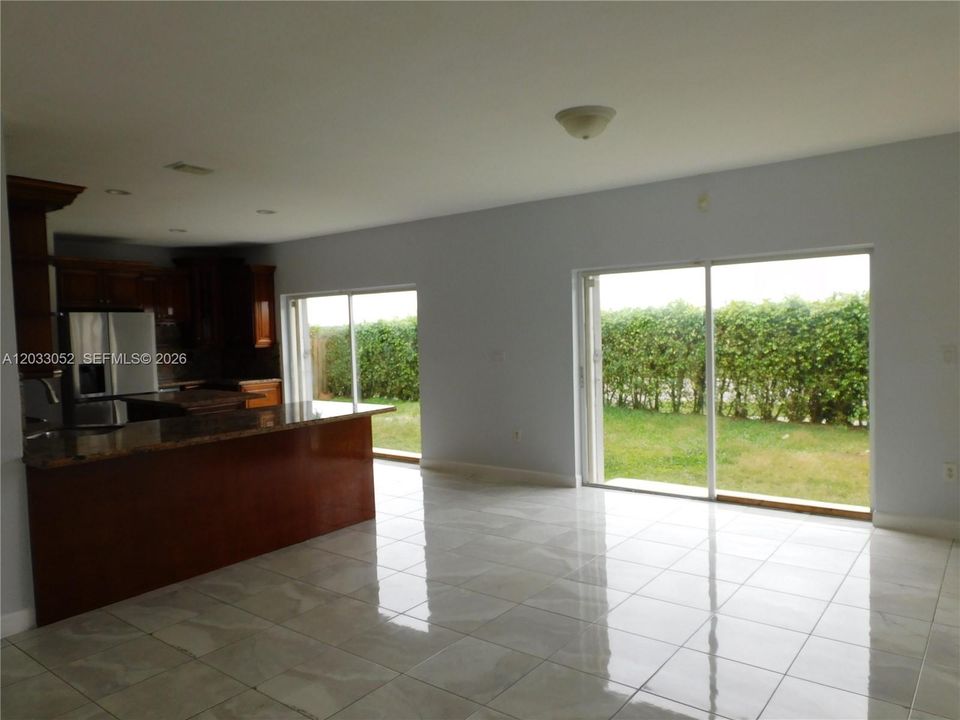 View from family room to patio.