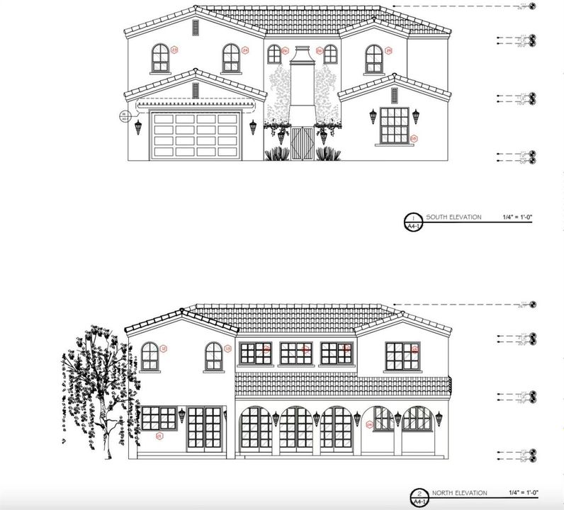 Frontal and Rear Elevations