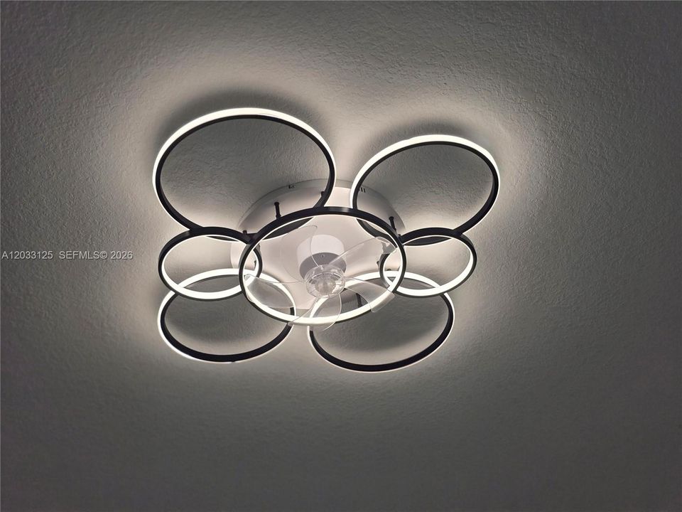 Another decorative light and fan in the flex area.
