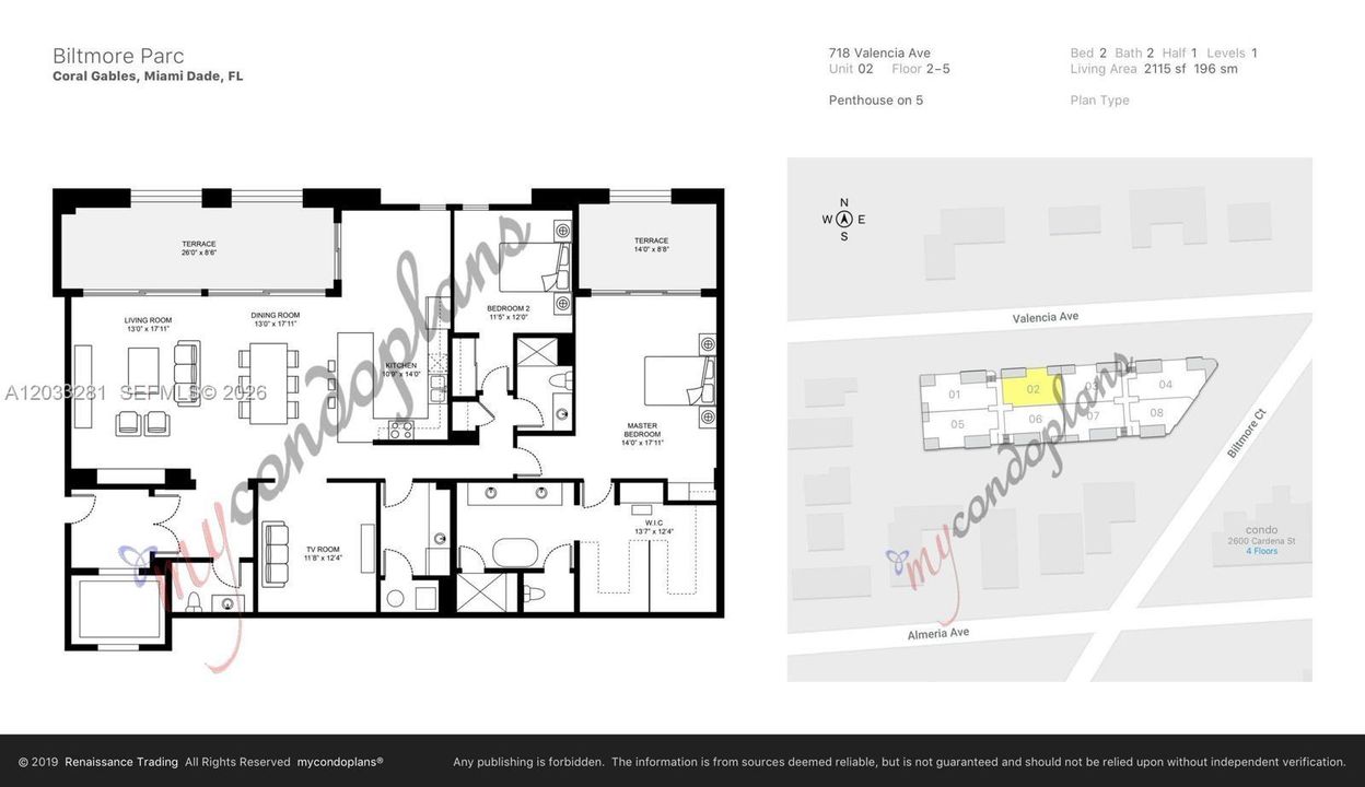 For Rent: $7,800 (2 beds, 2 baths, 2117 Square Feet)