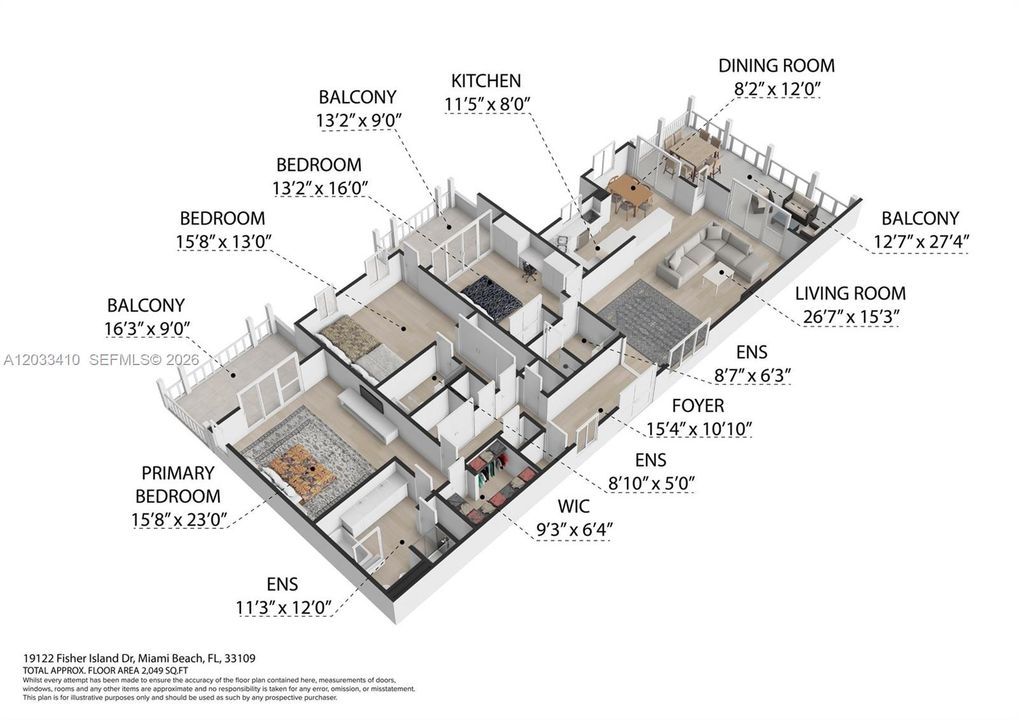 For Rent: $32,000 (3 beds, 3 baths, 2049 Square Feet)
