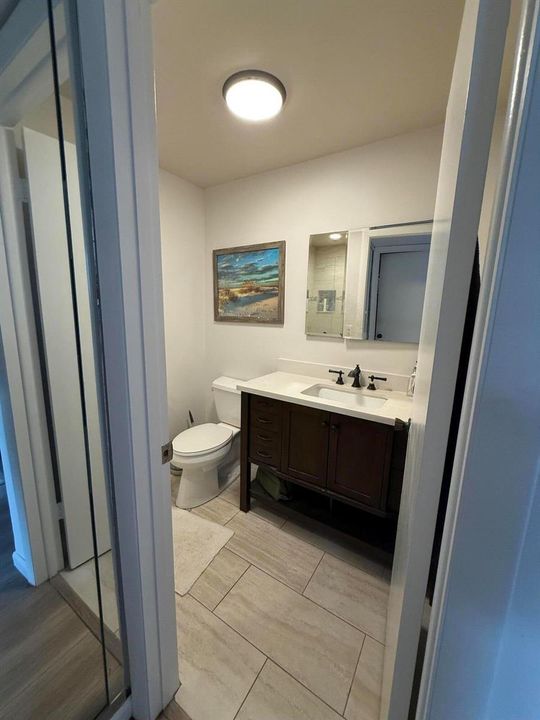 bath with stall shower
