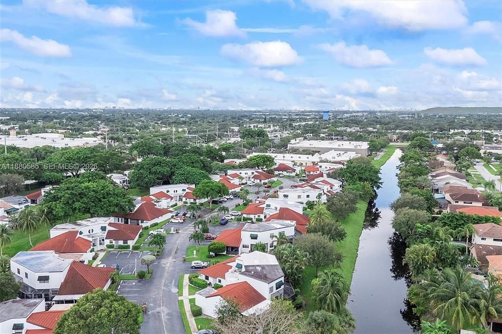 385 Drone view street neighborhood