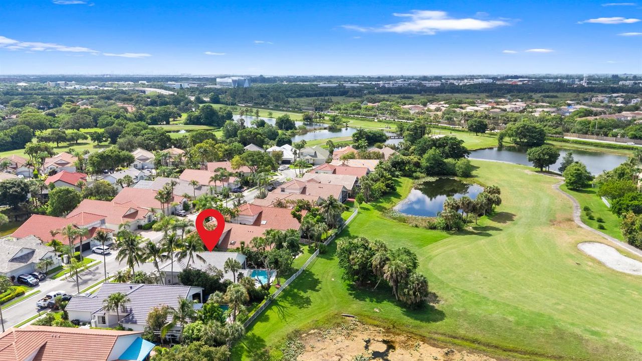 Located on the golf course