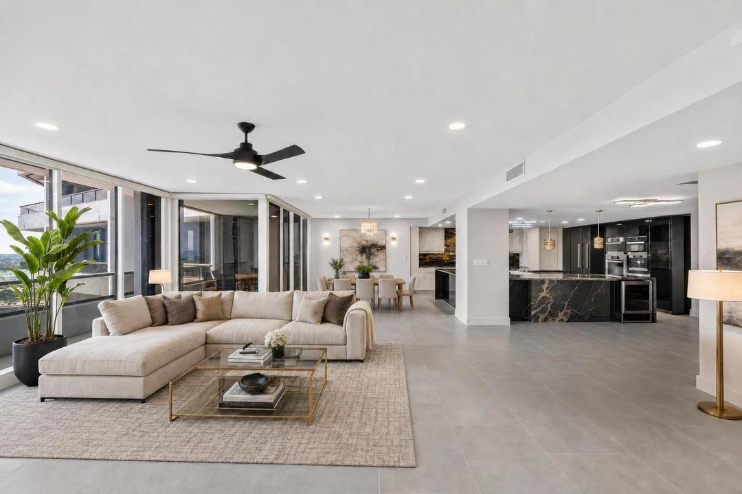 Living and Dining Space Virtually Staged