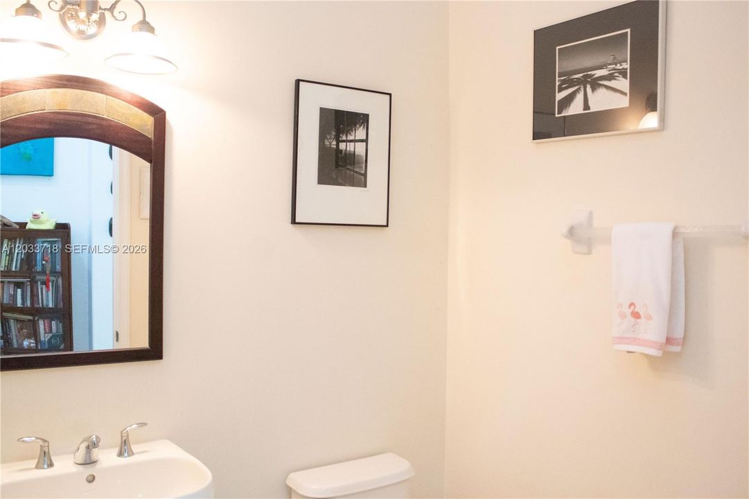 There is a Half-Bath conviniently located just outside of the Family Room.