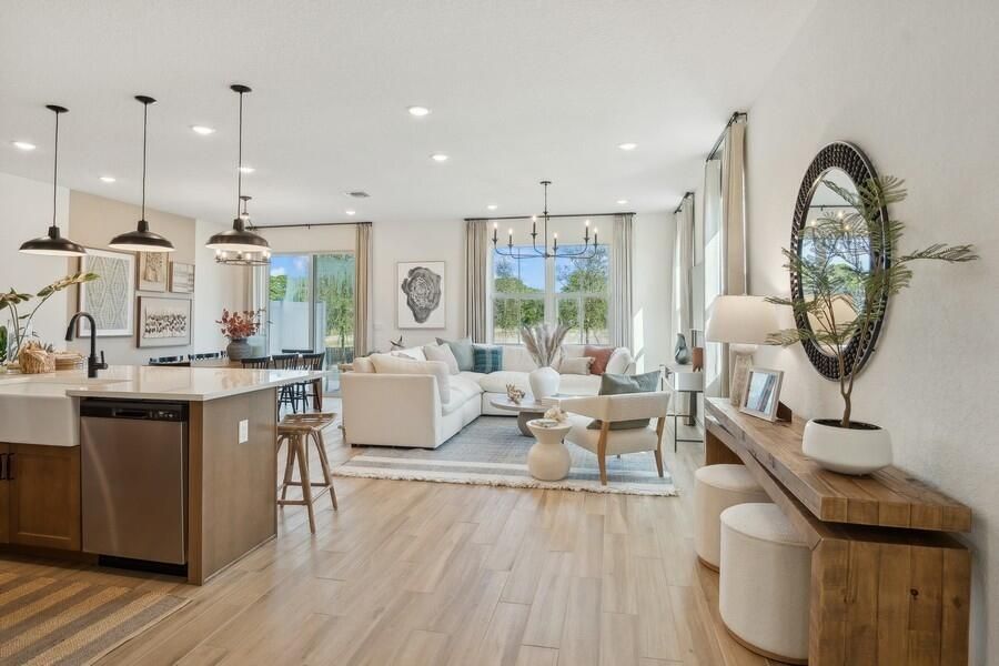 Kitchen, Great Room & Dining Area