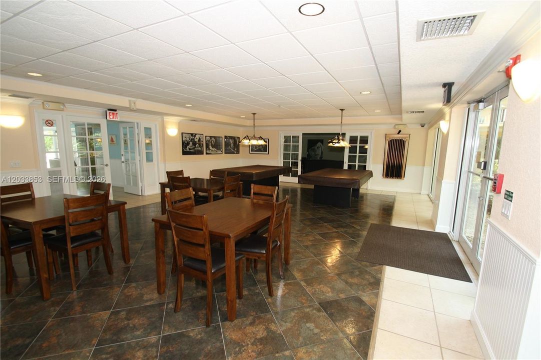 Club house with billards