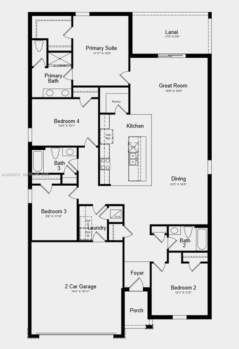 Floor Plan -  Additional Highlights Include: window blinds throughout the whole house and all appliances included