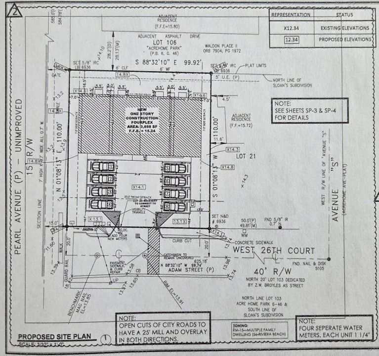 1694 W 26th Ct - Site Plan