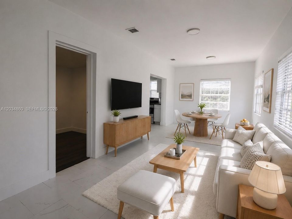 Living Room and Dining Room Virtually Staged