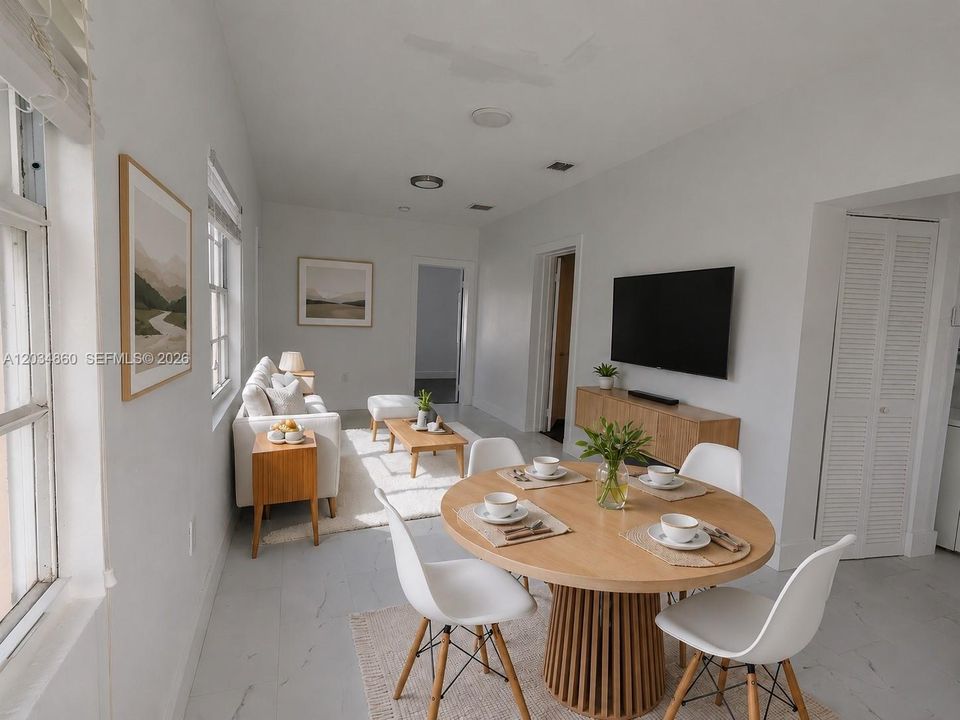 Dining Room and Living Room Virtually Staged