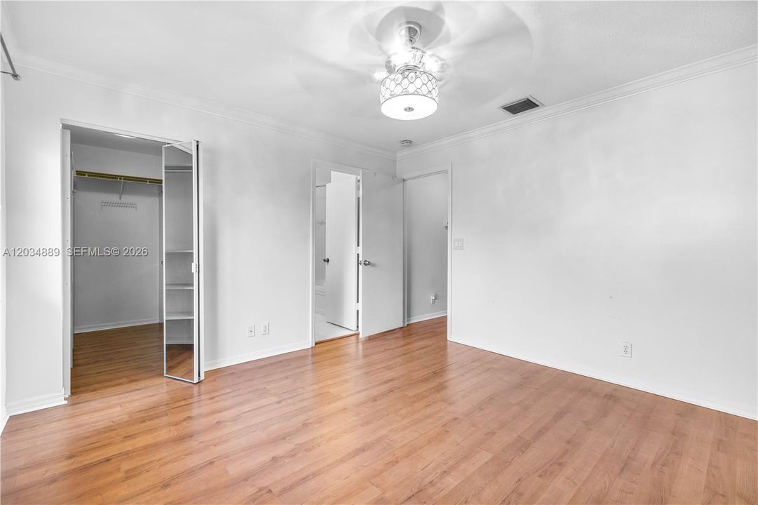 Very large walk-in closet in the main bedroom