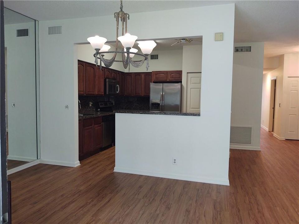Dining area with open concept kitchen