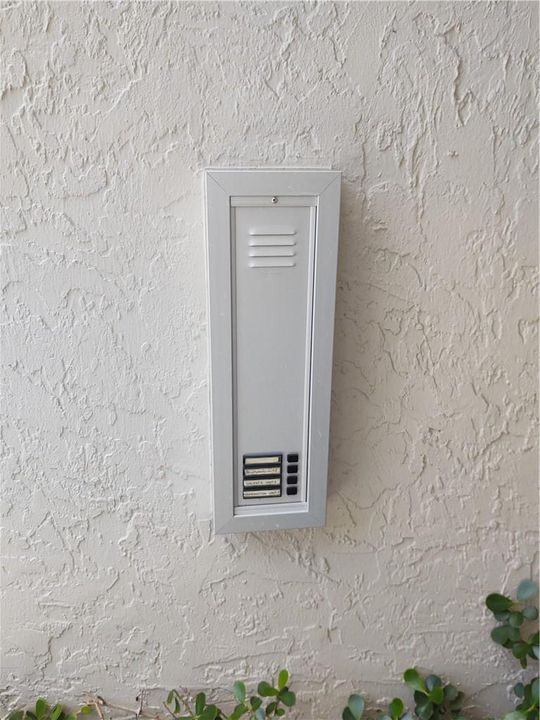 Intercom system outside of lobby door