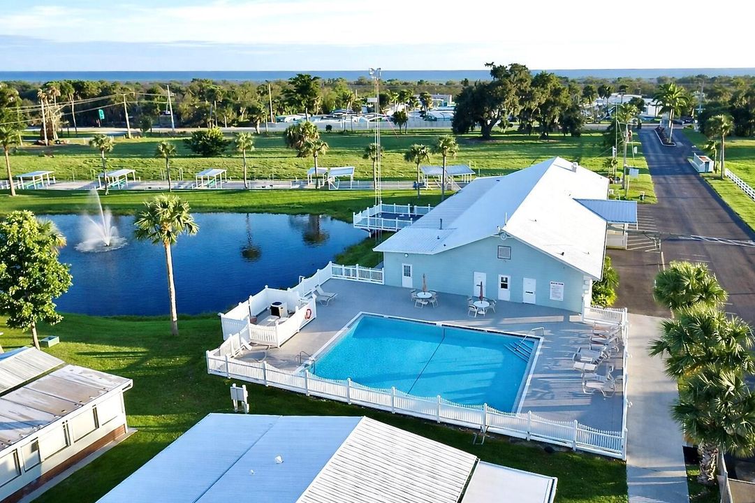 Aerial Looking at Pool