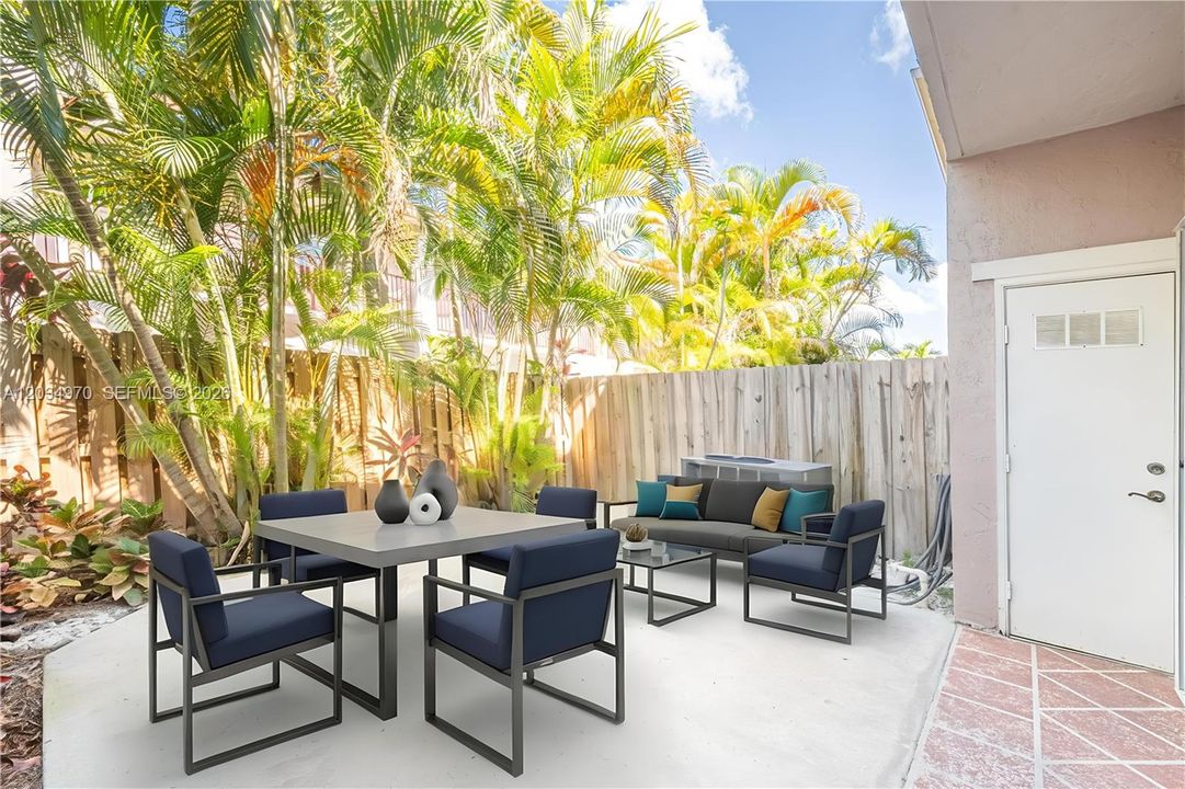 Patio virtually staged