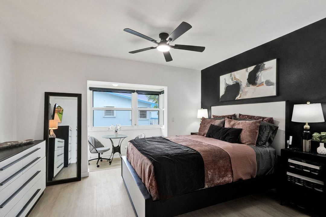 Bedroom with enclosed porch