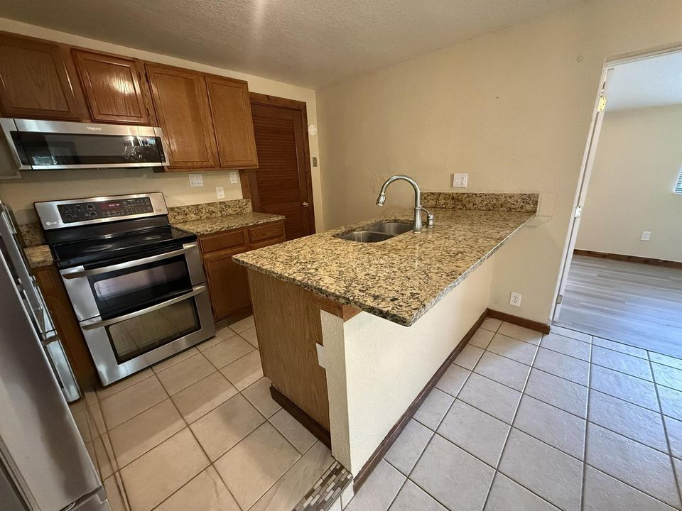 kitchen with counter overhang