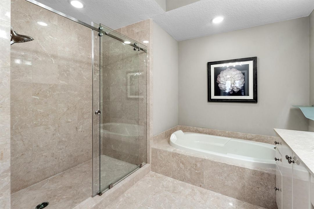 Frameless Glass Shower & Separate Tub