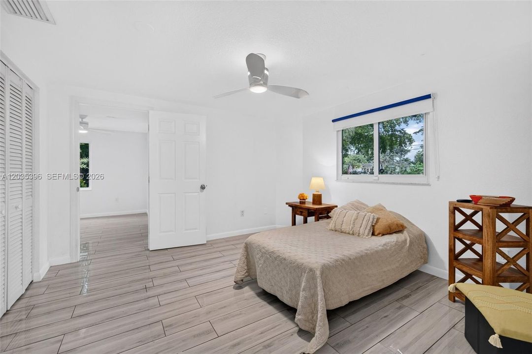 Guest house bedroom with nice sized closet (walk in)