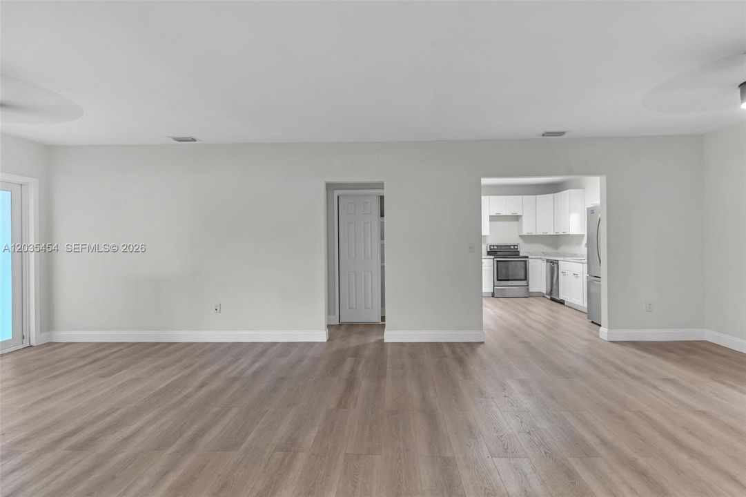 view into kitchen from living room