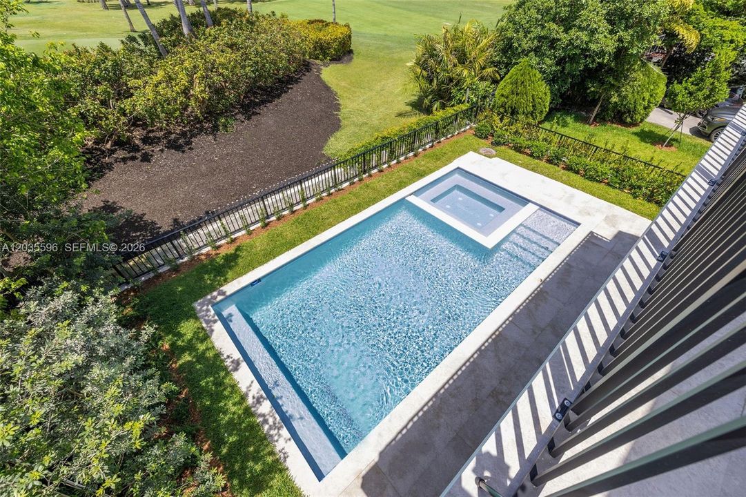 Primary bedroom balcony overlooks gold course
