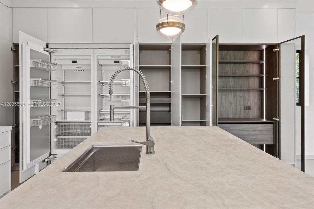 Oversized kitchen cabinets with plenty of storage